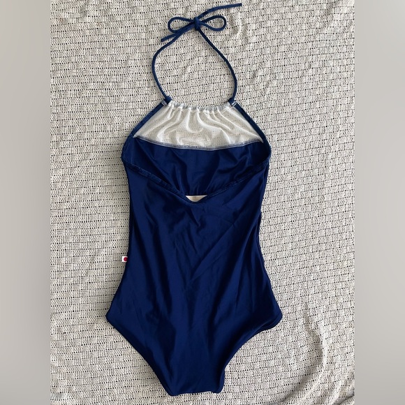 Yumiko Monique Mesh! Dark Navy Blue, Velvet Trim and Halter tie-Adult Medium - Picture 4 of 5